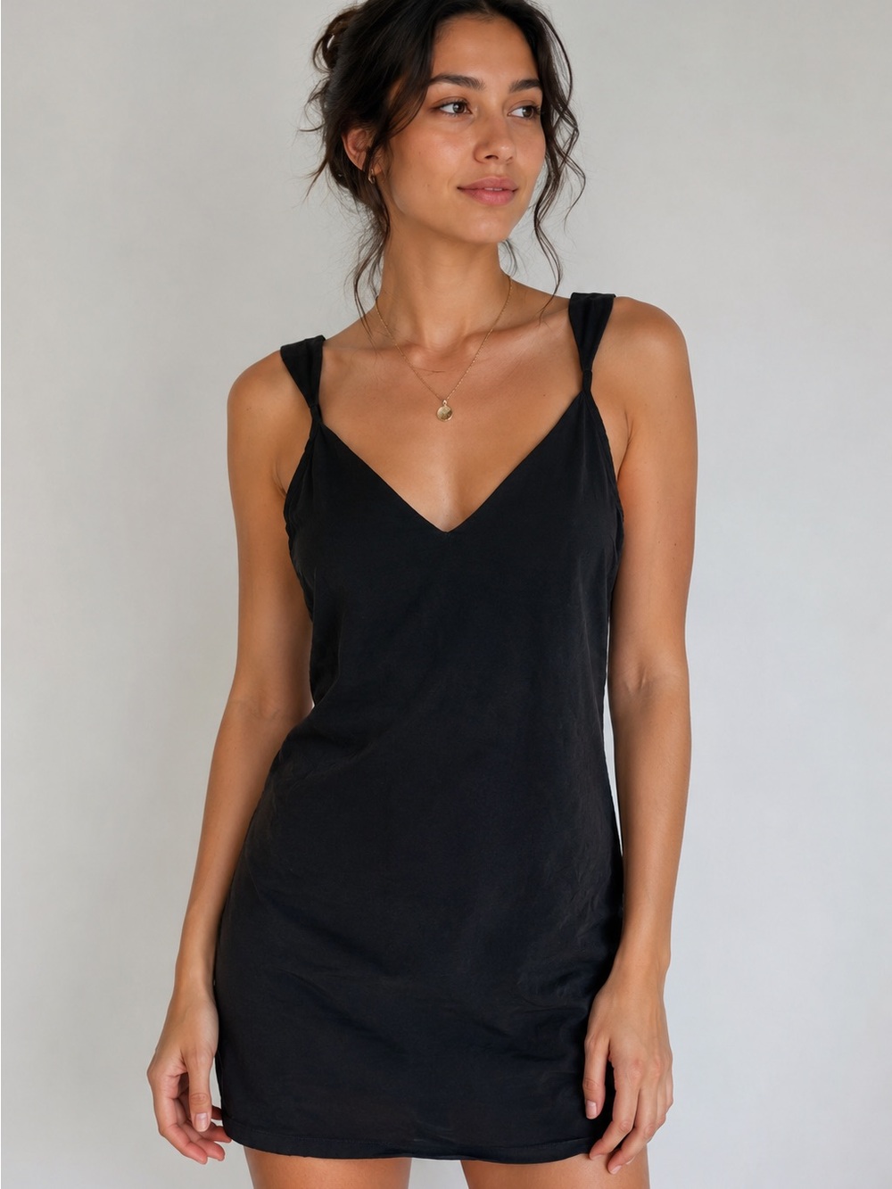 Amanda Uprichard Black Satin Mini Dress